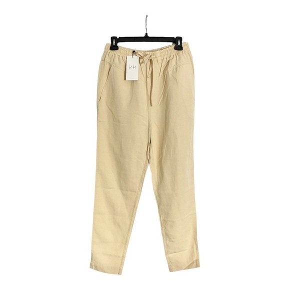 NEW Joie Carla Linen Blend Pant Pull On Drawstring Waist Small - Picture 5 of 10